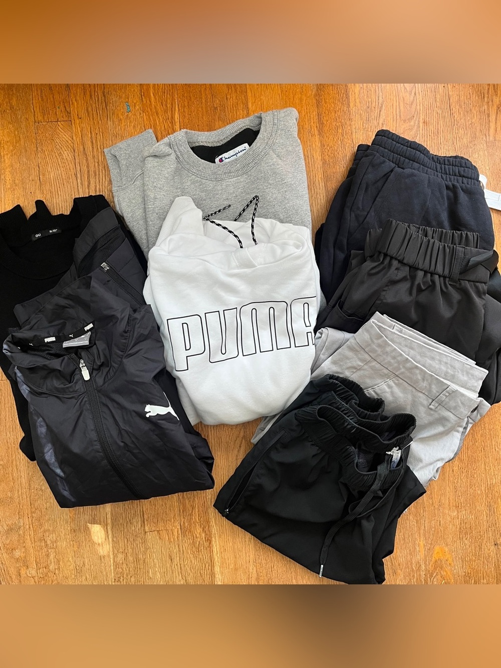 Bundle of 8 Items Men L Puma Champion GU Athletic Casual Tops & Bottoms